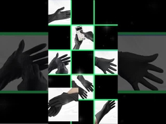 Children Adults Black Latex Disposable Gloves With Textured Fingertips