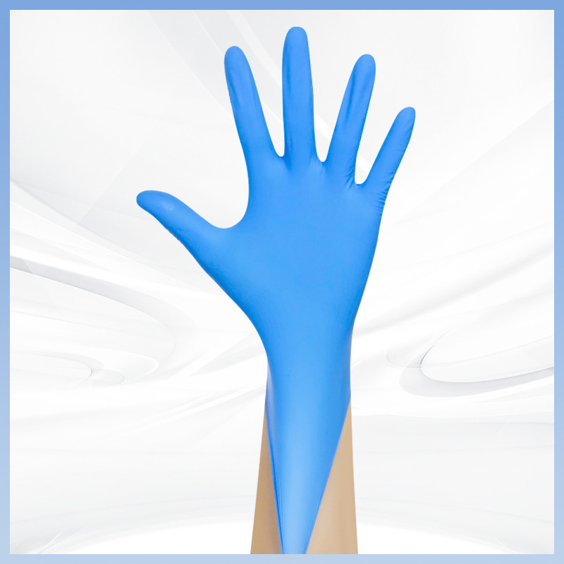 Disposable 9 Inch Blue Synthetic Nitrile Gloves Resistant to Chemicals Suitable for Various Occasions such as Foo