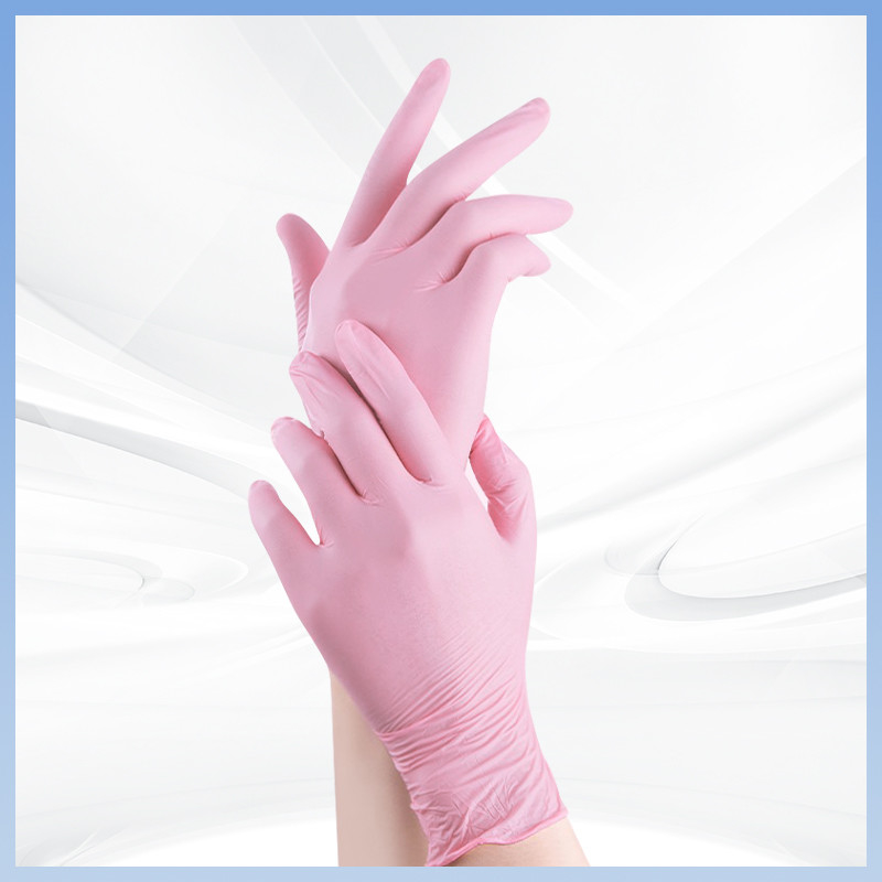 Nitrile Gloves Price 9 Inches Pink Disposable Nitrile Gloves Powder FreeFor Single Use 100pcs / Box