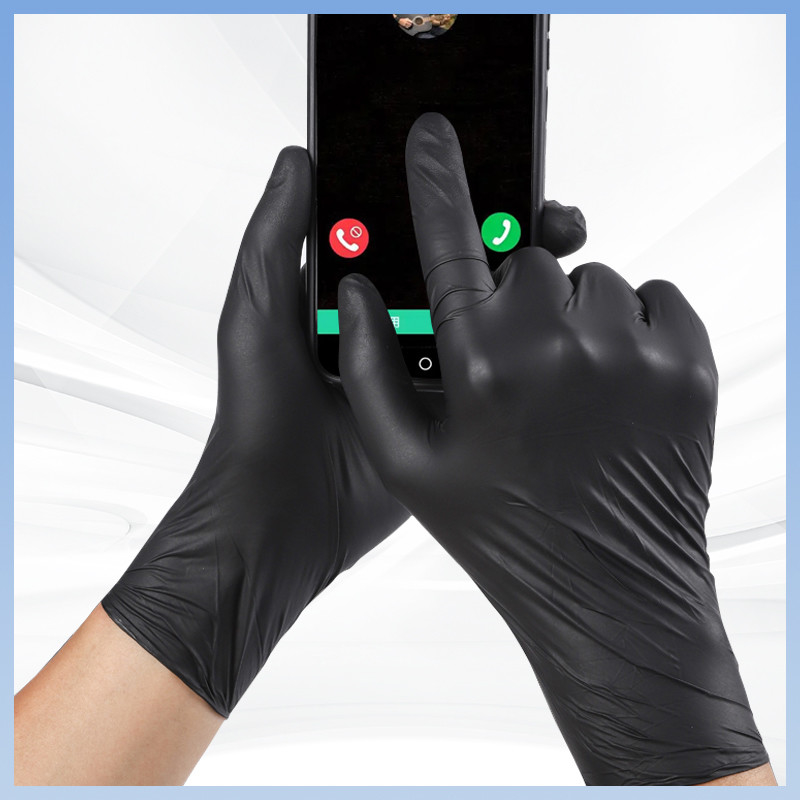 Anti Puncture Disposable PVC Gloves Easy Animal Handling Black Color
