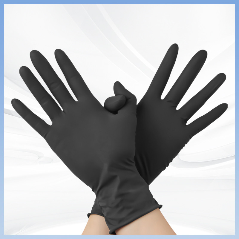 Black Latex Examination Gloves Disposable Latex Powder Free Gloves For Medical Cooking Cleaning