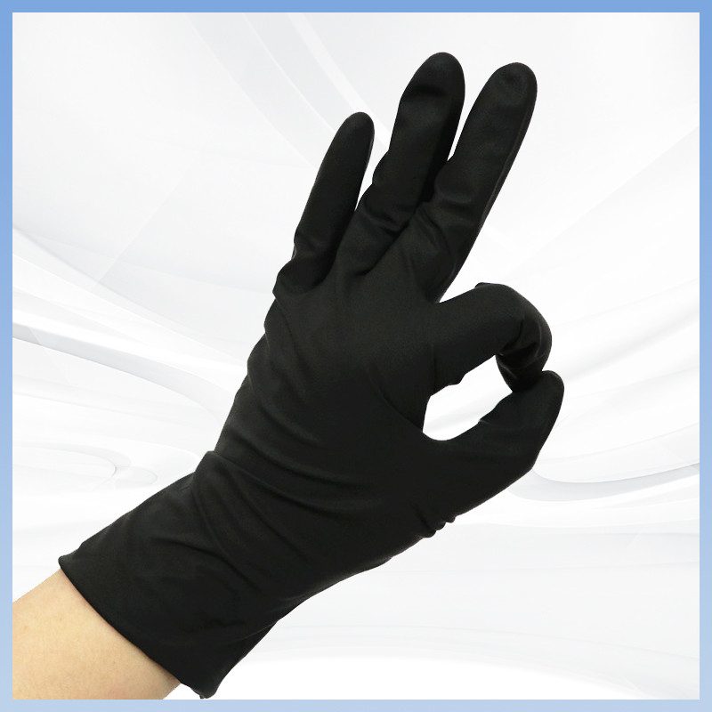 Customizable Logo Black Powder-Free Latex Gloves Disposable Latex Gloves For Food Packaging Customization